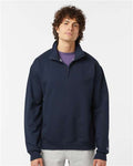 Champion S450 Unisex Powerblend Quarter-Zip Pullover - Navy - model front