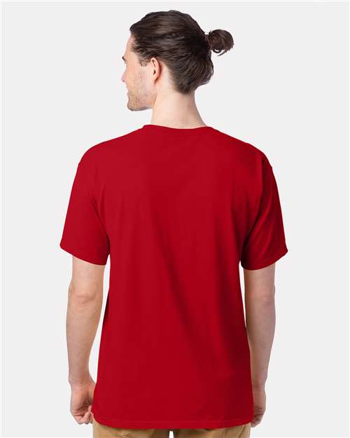 Hanes GDH100 Men's Garment-Dyed T-Shirt - Athletic Red - model back