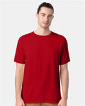 Hanes GDH100 Men's Garment-Dyed T-Shirt - Athletic Red - model front