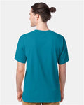 Hanes GDH100 Men's Garment-Dyed T-Shirt - Ocean Depths - model back
