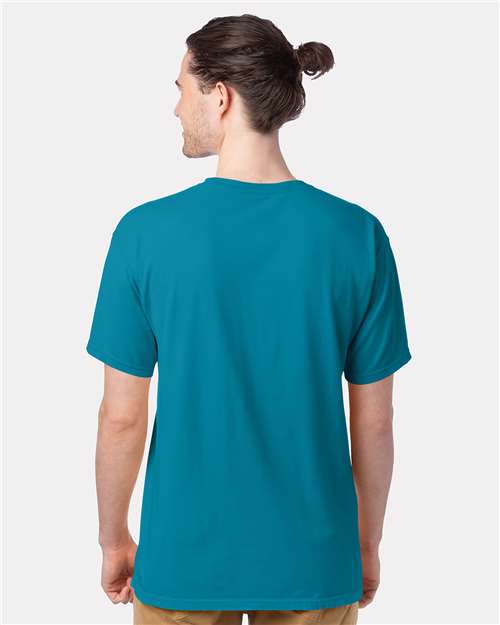 Hanes GDH100 Men's Garment-Dyed T-Shirt - Ocean Depths - model back