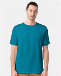 Hanes GDH100 Men's Garment-Dyed T-Shirt - Ocean Depths - model front