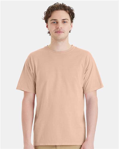 Hanes GDH11B Unisex Botanical Dyed T-Shirt - Botanical Annatto - model front