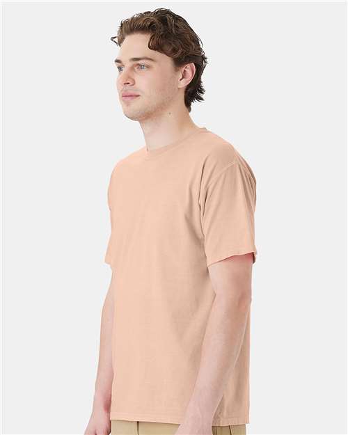 Hanes GDH11B Unisex Botanical Dyed T-Shirt - Botanical Annatto - model side