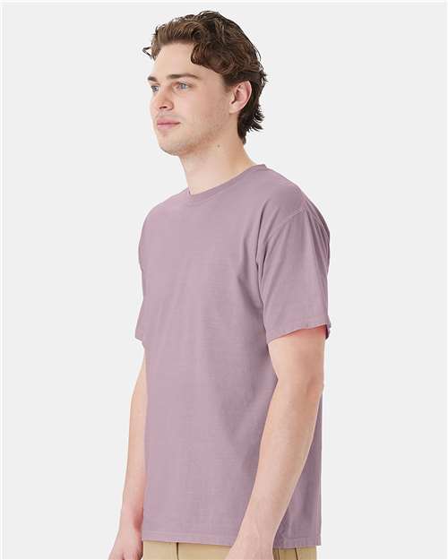 Hanes GDH11B Unisex Botanical Dyed T-Shirt - Botanical Nimbus - model side