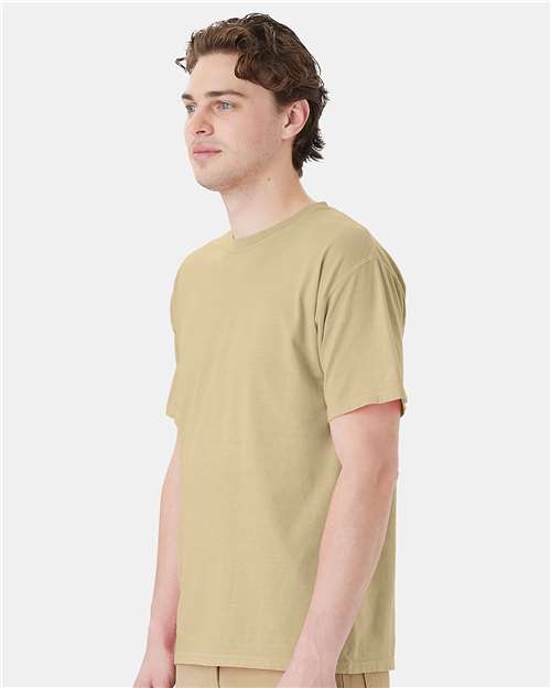Hanes GDH11B Unisex Botanical Dyed T-Shirt - Botanical Pomegranate Rind - model side