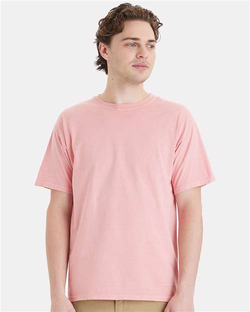 Hanes GDH11B Unisex Botanical Dyed T-Shirt - Botanical Rubia - model front