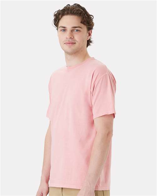 Hanes GDH11B Unisex Botanical Dyed T-Shirt - Botanical Rubia - model side