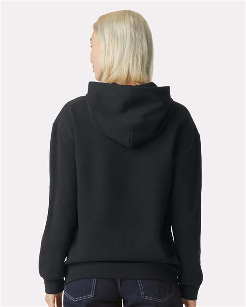 American Apparel RF498 Unisex ReFlex Fleece Hoodie Sweatshirt - Black - model back