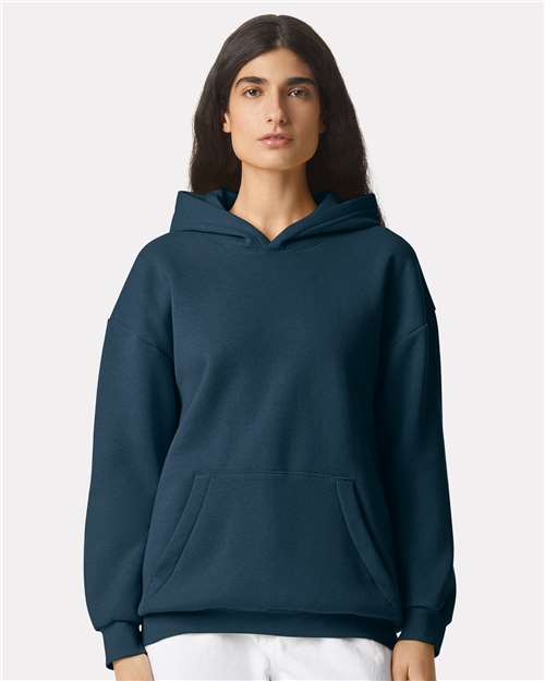 American Apparel RF498 Unisex ReFlex Fleece Hoodie Sweatshirt - Sea Blue - model front