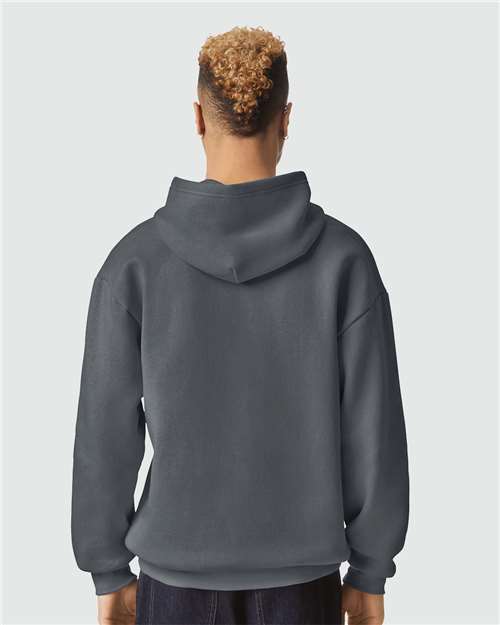 American Apparel RF498 Unisex ReFlex Fleece Hoodie Sweatshirt - Asphalt - model back