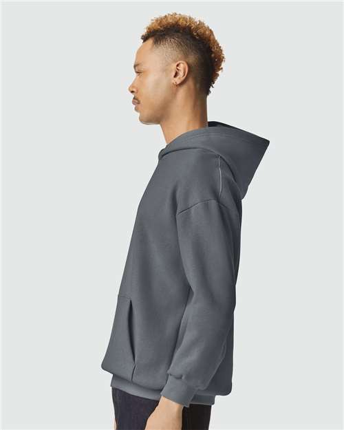 American Apparel RF498 Unisex ReFlex Fleece Hoodie Sweatshirt - Asphalt - model side