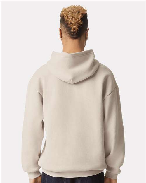 American Apparel RF498 Unisex ReFlex Fleece Hoodie Sweatshirt - Bone - model back