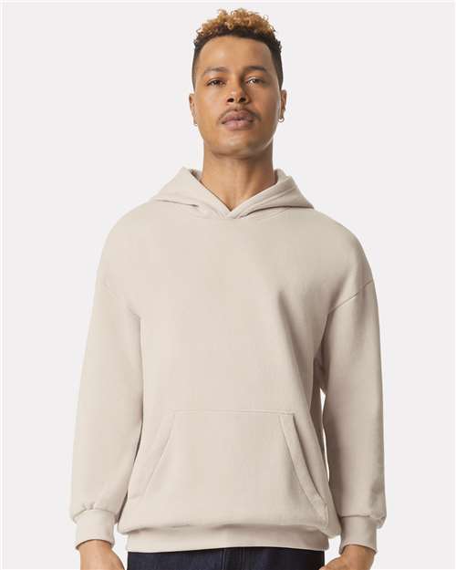 American Apparel RF498 Unisex ReFlex Fleece Hoodie Sweatshirt - Bone - model front