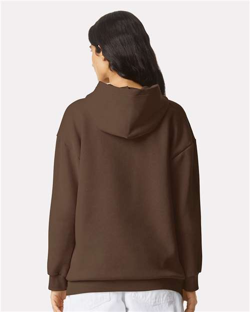 American Apparel RF498 Unisex ReFlex Fleece Hoodie Sweatshirt - Brown - model back