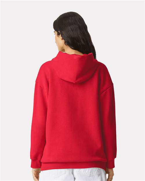 American Apparel RF498 Unisex ReFlex Fleece Hoodie Sweatshirt - Cardinal - model back
