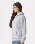 American Apparel RF498 Unisex ReFlex Fleece Hoodie Sweatshirt - Heather Grey - model side
