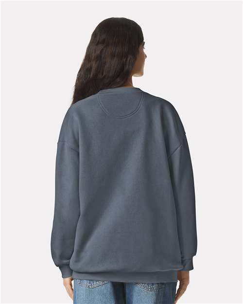 American Apparel RF496 Unisex ReFlex Fleece Crewneck Sweatshirt - Asphalt - model back