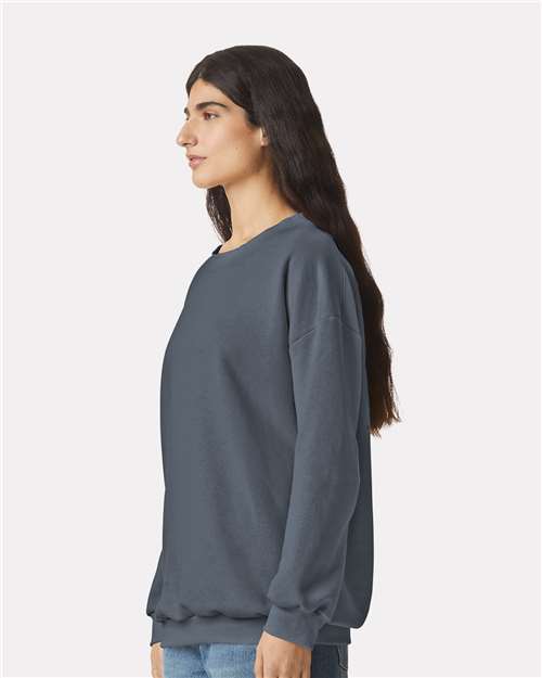American Apparel RF496 Unisex ReFlex Fleece Crewneck Sweatshirt - Asphalt - model side