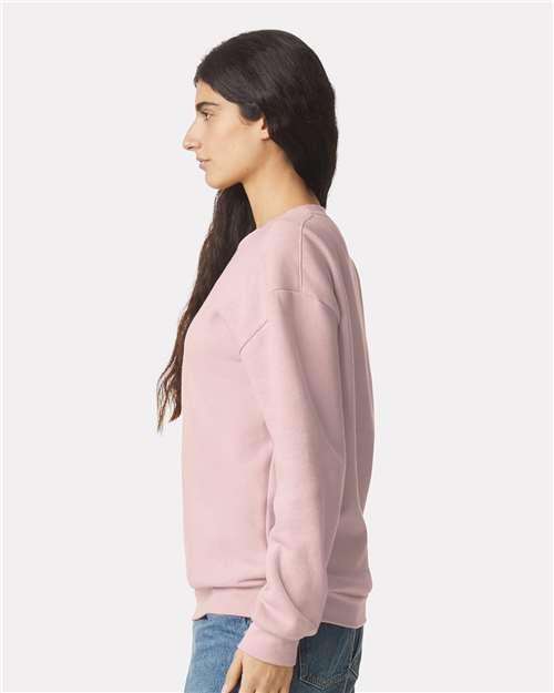 American Apparel RF496 Unisex ReFlex Fleece Crewneck Sweatshirt - Blush - model side