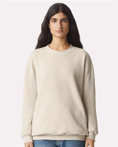 American Apparel RF496 Unisex ReFlex Fleece Crewneck Sweatshirt - Bone - model front