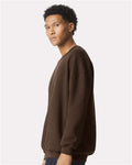 American Apparel RF496 Unisex ReFlex Fleece Crewneck Sweatshirt - Brown - model side