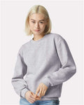 American Apparel RF496 Unisex ReFlex Fleece Crewneck Sweatshirt - Heather Grey - model front