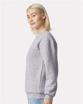 American Apparel RF496 Unisex ReFlex Fleece Crewneck Sweatshirt - Heather Grey - model side