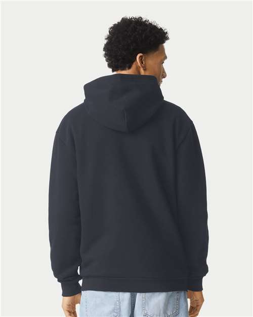 American Apparel RF497 Unisex ReFlex Fleece Full-Zip Hoodie Sweatshirt - Black - model back
