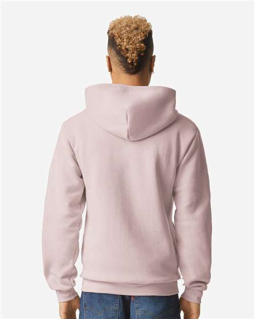 American Apparel RF497 Unisex ReFlex Fleece Full-Zip Hoodie Sweatshirt - Blush - model back