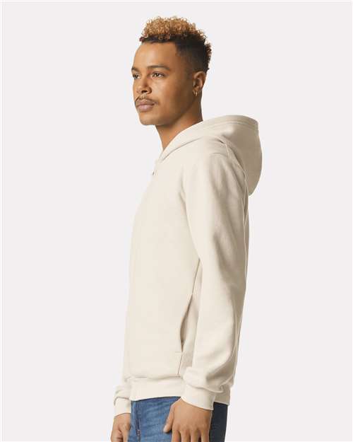 American Apparel RF497 Unisex ReFlex Fleece Full-Zip Hoodie Sweatshirt - Bone - model side