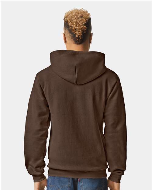 American Apparel RF497 Unisex ReFlex Fleece Full-Zip Hoodie Sweatshirt - Brown - model back