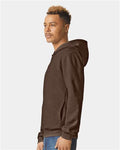 American Apparel RF497 Unisex ReFlex Fleece Full-Zip Hoodie Sweatshirt - Brown - model side
