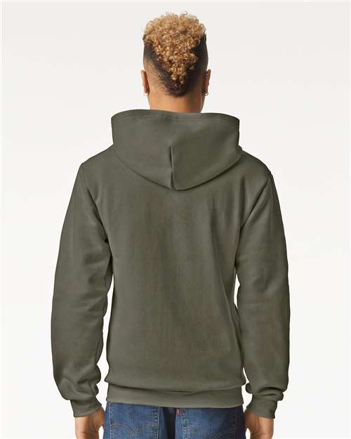 American Apparel RF497 Unisex ReFlex Fleece Full-Zip Hoodie Sweatshirt - Lieutenant - model back