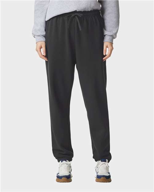 American Apparel RF491 Unisex ReFlex Fleece Sweatpants - Black - model front