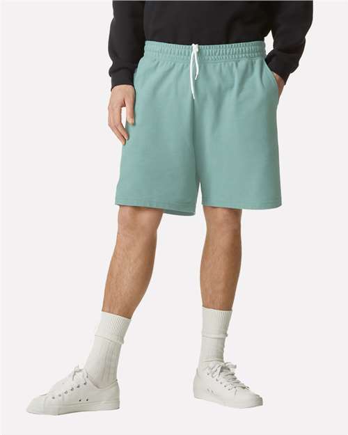 American Apparel 2PQ Unisex Pique Gym Shorts - Arctic - model front