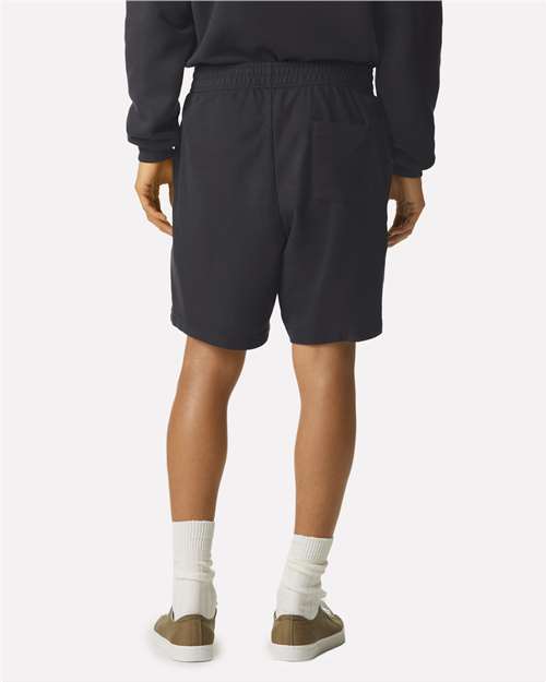 American Apparel 2PQ Unisex Pique Gym Shorts - Black - model back