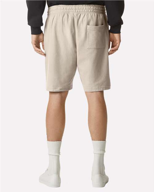 American Apparel 2PQ Unisex Pique Gym Shorts - Bone - model back
