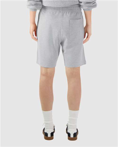 American Apparel 2PQ Unisex Pique Gym Shorts - Heather Grey - model back
