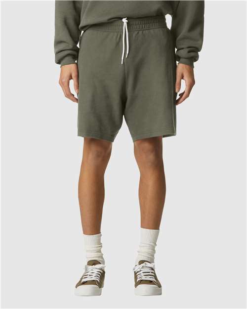 American Apparel 2PQ Unisex Pique Gym Shorts - Lieutenant - model front