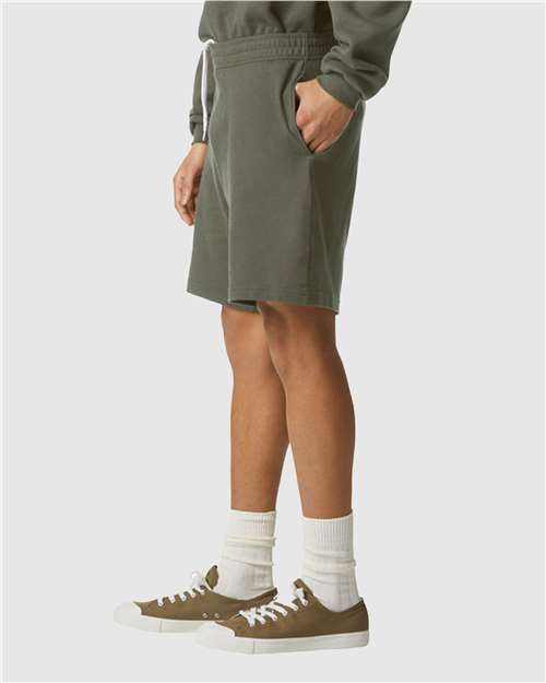 American Apparel 2PQ Unisex Pique Gym Shorts - Lieutenant - model side