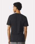 American Apparel 2004CVC Unisex CVC Henley Tee - Black - model back