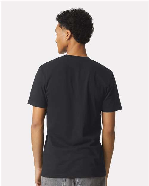 American Apparel 2004CVC Unisex CVC Henley Tee - Black - model back