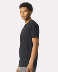 American Apparel 2004CVC Unisex CVC Henley Tee - Black - model side