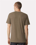 American Apparel 2004CVC Unisex CVC Henley Tee - Heather Army - model back