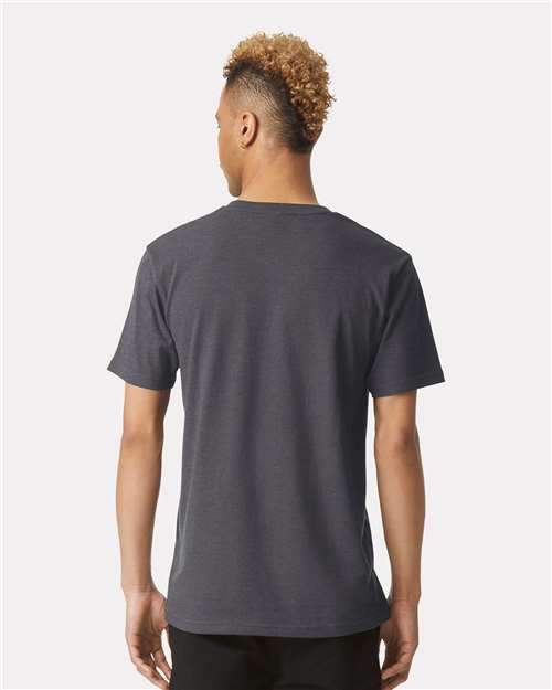 American Apparel 2004CVC Unisex CVC Henley Tee - Heather Charcoal - model back