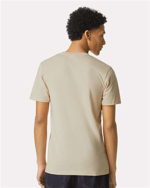 American Apparel 2004CVC Unisex CVC Henley Tee - Heather Bone - model back