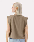 American Apparel 307GD Women's Garment-Dyed Heavyweight Muscle Tee - Faded Brown - model back