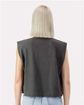 American Apparel 307GD Women's Garment-Dyed Heavyweight Muscle Tee - Faded Black - model back