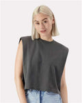 American Apparel 307GD Women's Garment-Dyed Heavyweight Muscle Tee - Faded Black - model front